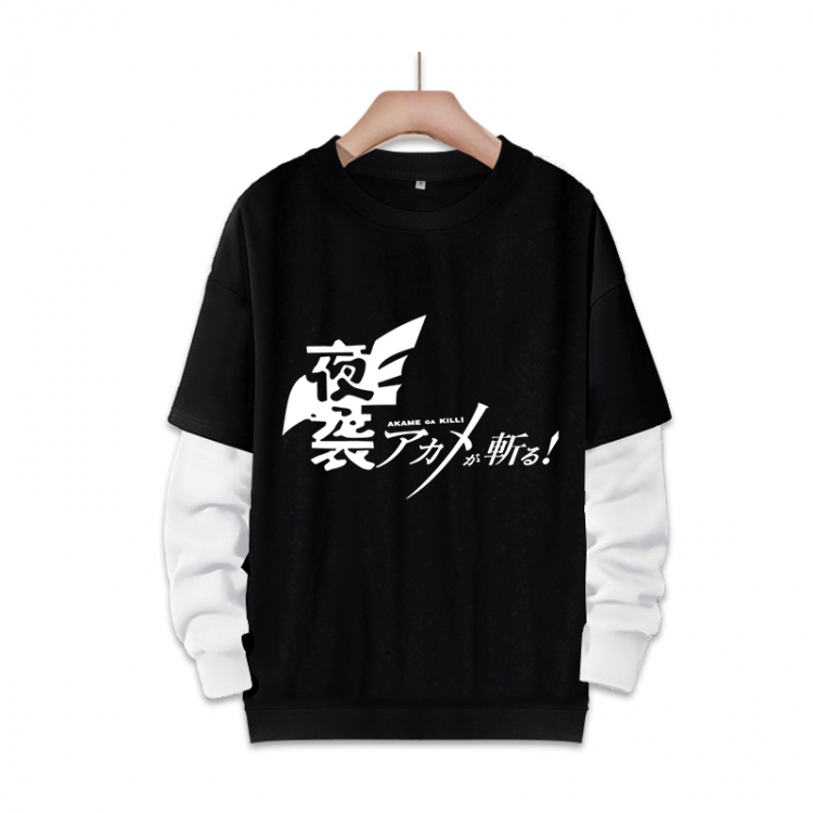 Akame ga KILL Anime fake two-piece thick round neck sweater from S to 3XL