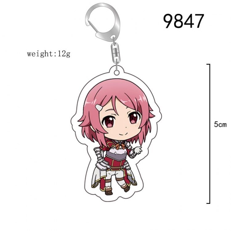 Sword Art Online Anime acrylic Key Chain  price for 5 pcs 9847