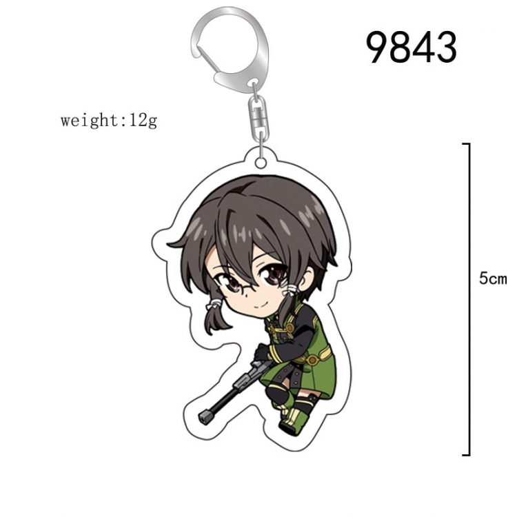 Sword Art Online Anime acrylic Key Chain  price for 5 pcs 9843