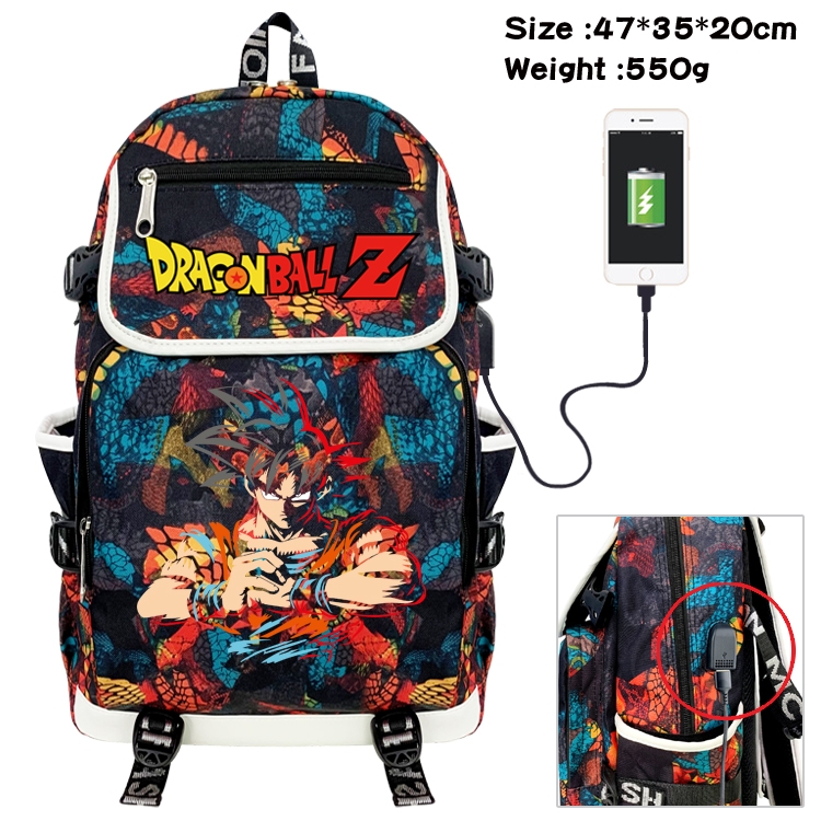 DRAGON BALL Camouflage Waterproof Canvas Flip Backpack Student School Bag 47X35X20CM