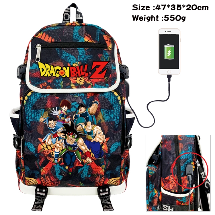 DRAGON BALL Camouflage Waterproof Canvas Flip Backpack Student School Bag 47X35X20CM
