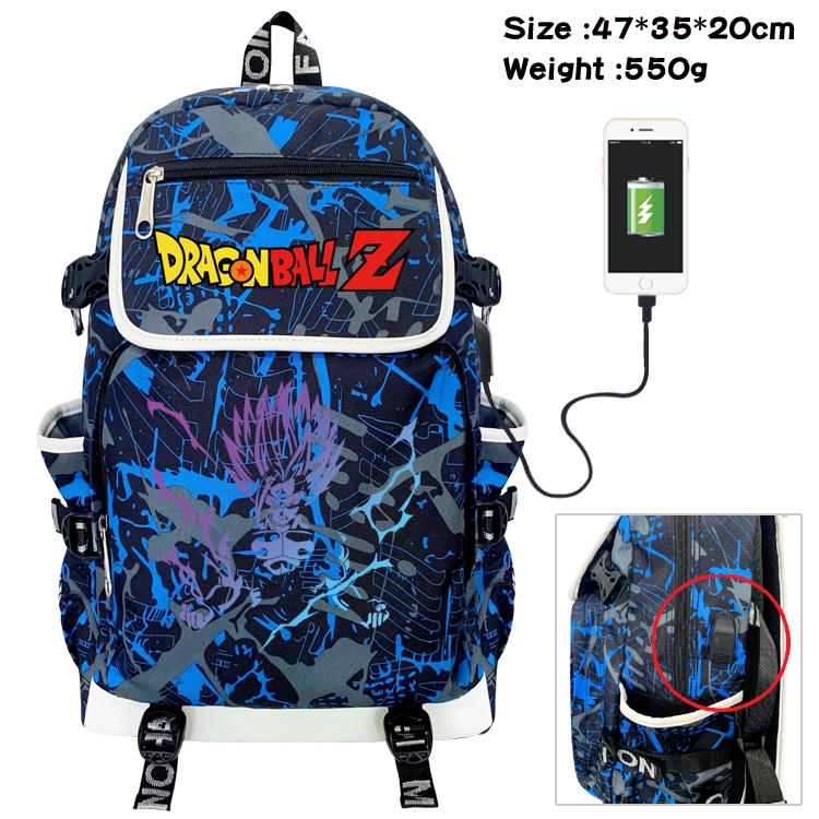DRAGON BALL Camouflage Waterproof Canvas Flip Backpack Student School Bag 47X35X20CM