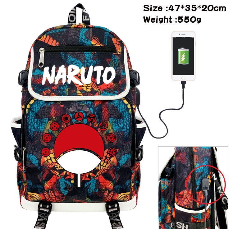 Naruto Camouflage Waterproof Canvas Flip Backpack Student School Bag 47X35X20CM
