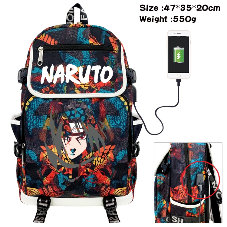 Naruto Camouflage Waterproof Canvas Flip Backpack Student School Bag 47X35X20CM