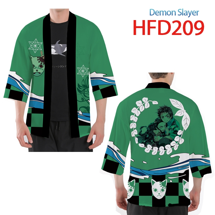 Demon Slayer Kimets Anime peripheral full-color short kimono from S to 4XL HFD-209