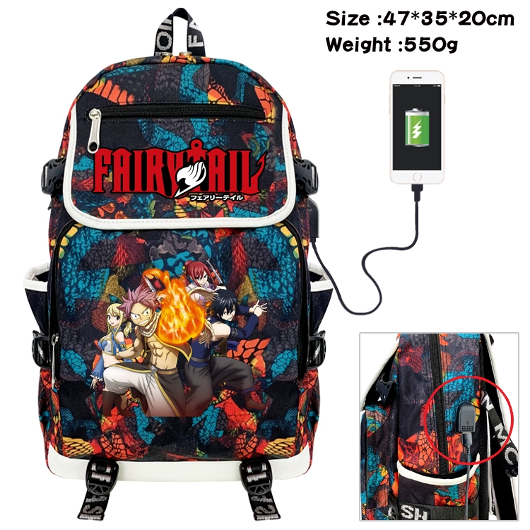 Fairy tail Camouflage Waterproof Canvas Flip Backpack Student School Bag 47X35X20CM