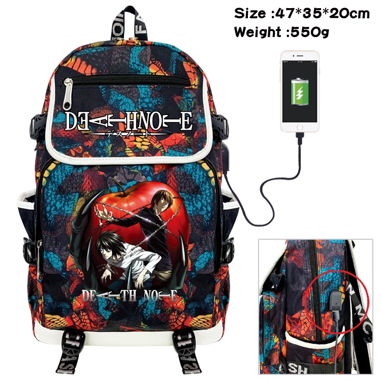 Death note Camouflage Waterproof Canvas Flip Backpack Student School Bag 47X35X20CM