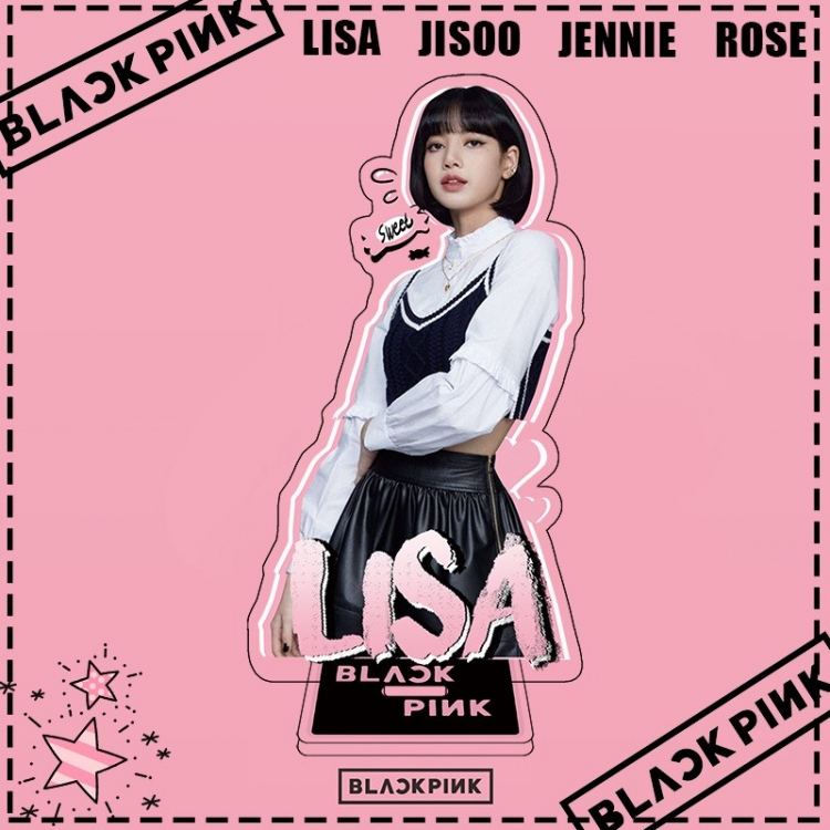 BLACK PINK  Movie star characters acrylic Standing Plates Keychain 51423