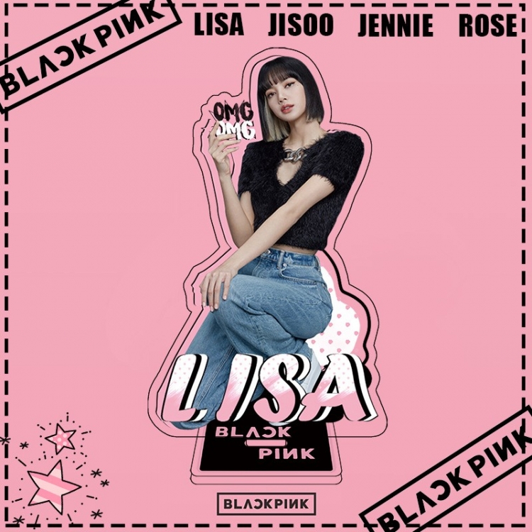 BLACK PINK  Movie star characters acrylic Standing Plates Keychain  51421