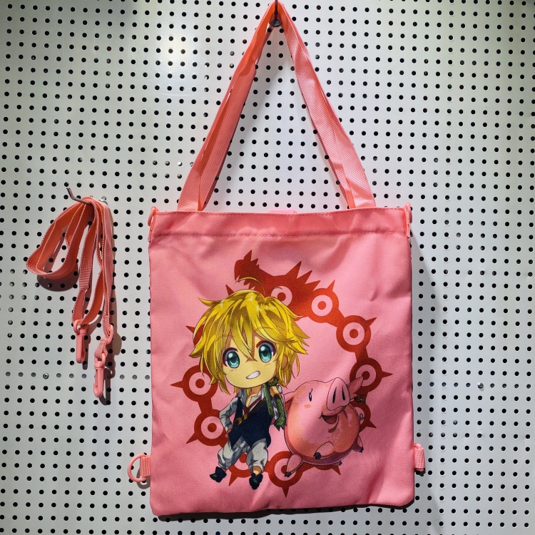 The Seven Deadly Sins  Double-sided color picture canvas shoulder bag storage bag 33X32cm