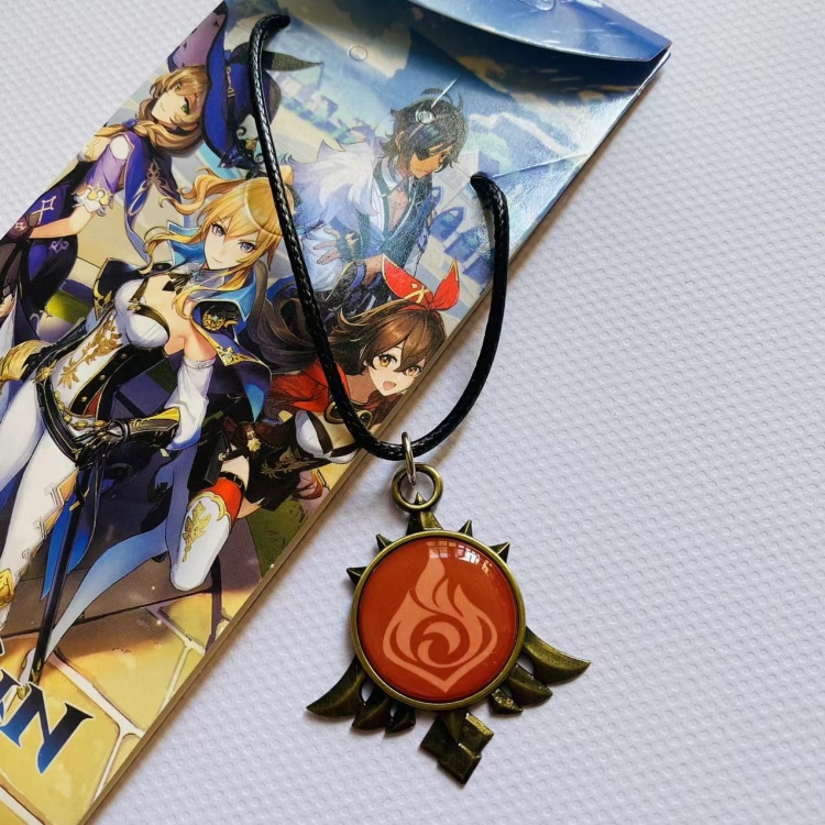 Genshin Impact Anime surrounding metal necklace pendant  price for 5 pcs 746