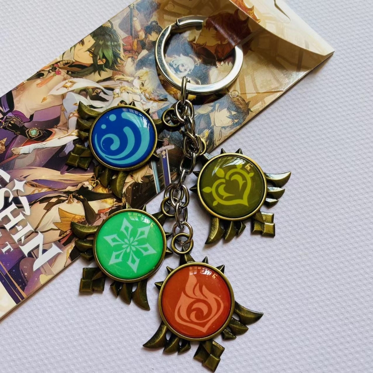 Genshin Impact  Anime cartoon skewers Key Chain school bag pendant style A