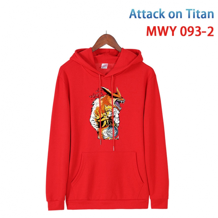 Shingeki no Kyojin Cartoon Sleeve Hooded Patch Pocket Cotton Sweatshirt from S to 4XL  MWY-093-2