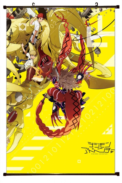 Digimon Anime black Plastic rod Cloth painting Wall Scroll 60X90CM S2-34