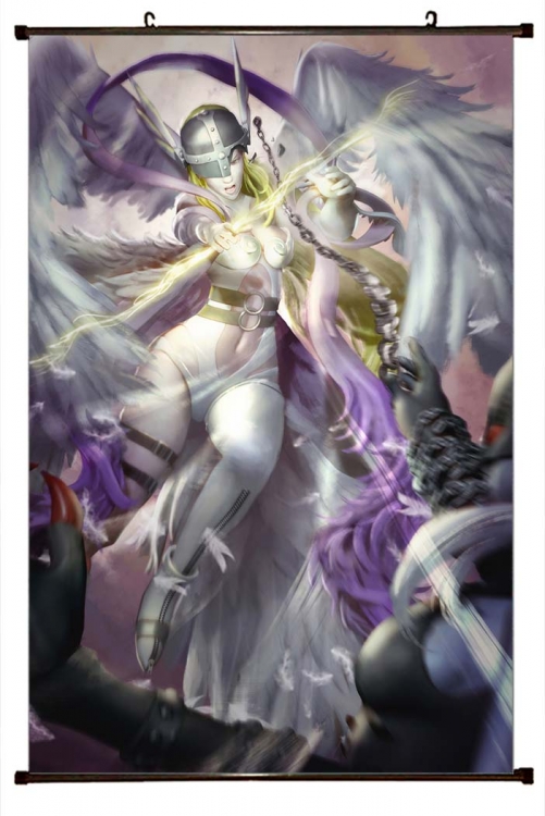 Digimon Anime black Plastic rod Cloth painting Wall Scroll 60X90CM