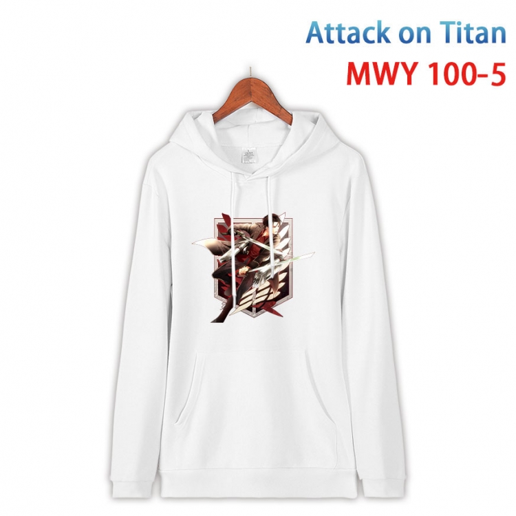 Shingeki no Kyojin Cartoon Sleeve Hooded Patch Pocket Cotton Sweatshirt from S to 4XL MWY-100-5