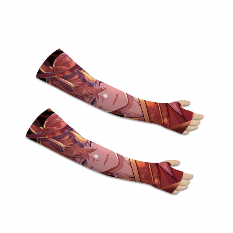 Genshin Impact  Printed Long Cycling Sleeve Sun Protection Sleeve