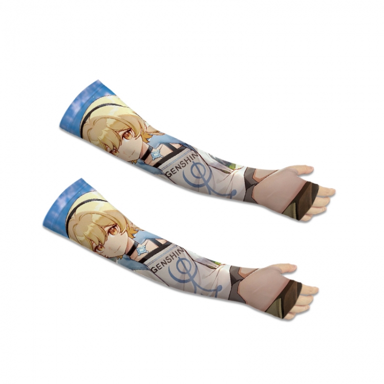 Genshin Impact  Printed Long Cycling Sleeve Sun Protection Sleeve