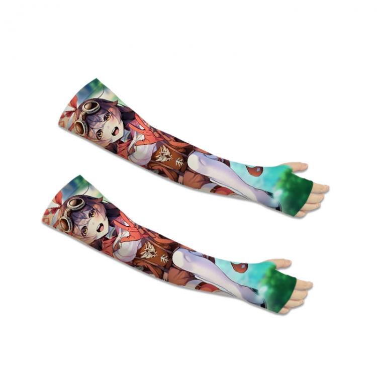 Genshin Impact  Printed Long Cycling Sleeve Sun Protection Sleeve
