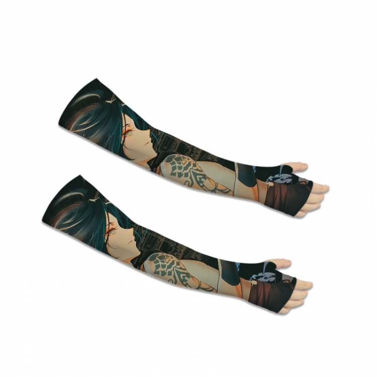 Genshin Impact  Printed Long Cycling Sleeve Sun Protection Sleeve