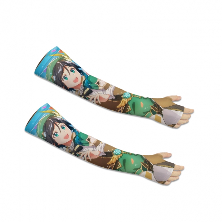 Genshin Impact  Printed Long Cycling Sleeve Sun Protection Sleeve