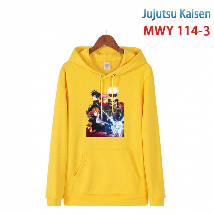 Jujutsu Kaisen  Cartoon hooded patch pocket cotton sweatshirt from S to 4XL MWY-114-3
