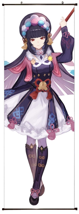 Genshin Impact  Anime  Plastic pole cloth painting Wall Scroll 60X170CM   Y1-194