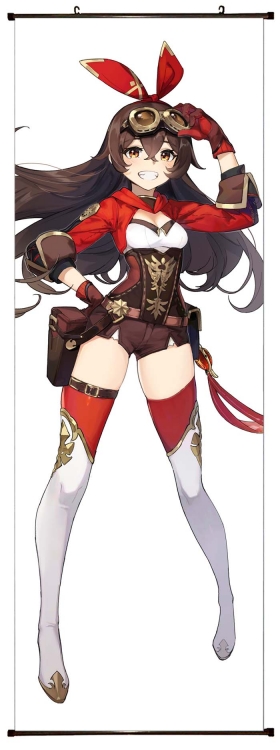 Genshin Impact  Anime  Plastic pole cloth painting Wall Scroll 60X170CM Y1-112