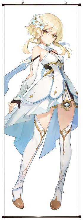 Genshin Impact  Anime  Plastic pole cloth painting Wall Scroll 60X170CM  Y1-136