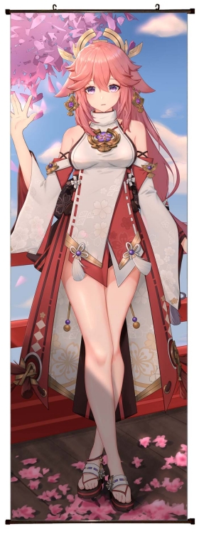 Genshin Impact  Anime  Plastic pole cloth painting Wall Scroll 60X170CM  Y1-223