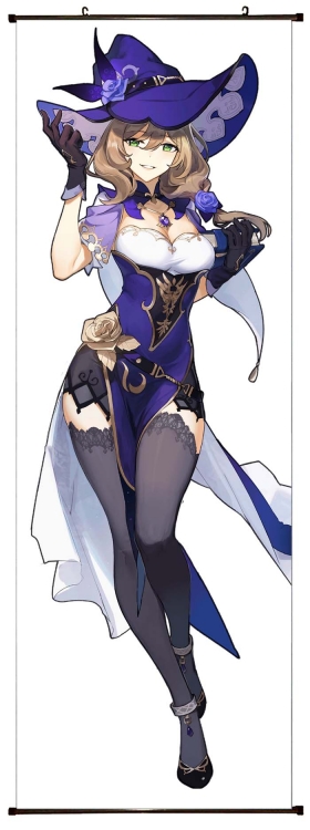 Genshin Impact  Anime  Plastic pole cloth painting Wall Scroll 60X170CM    Y1-39
