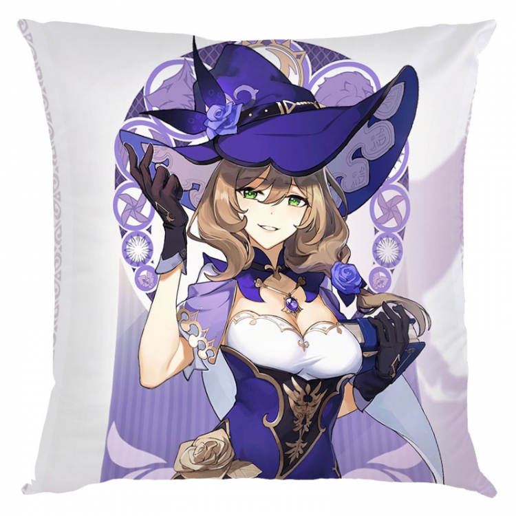 Genshin Impact Anime square full-color pillow cushion 45X45CM NO FILLING   Y1-40