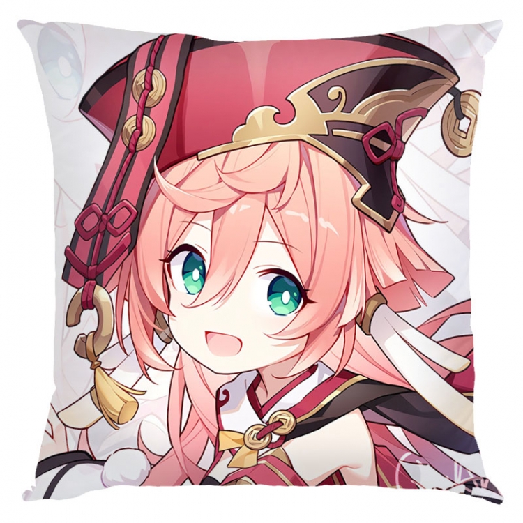 Genshin Impact Anime square full-color pillow cushion 45X45CM NO FILLING  Y1-18