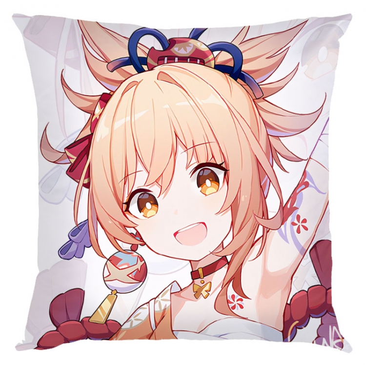 Genshin Impact Anime square full-color pillow cushion 45X45CM NO FILLING Y1-21