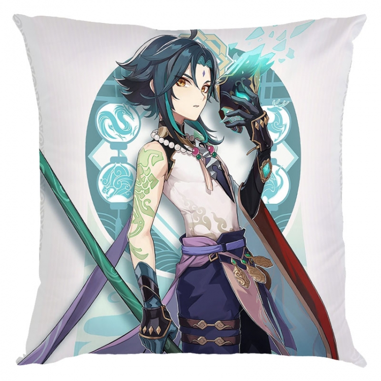 Genshin Impact Anime square full-color pillow cushion 45X45CM NO FILLING Y1-91