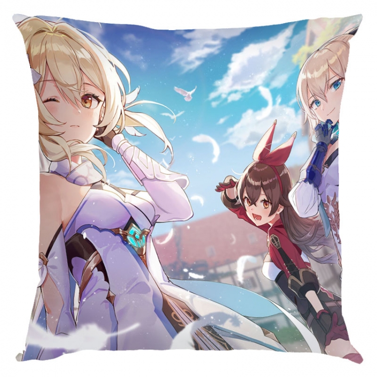 Genshin Impact Anime square full-color pillow cushion 45X45CM NO FILLING Y1-54