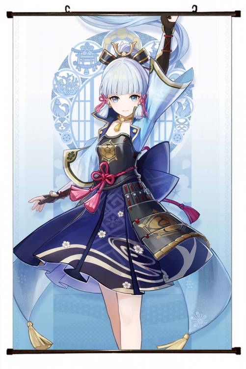 Genshin Impact  Anime black Plastic rod Cloth painting Wall Scroll 60X90CM Y1-114