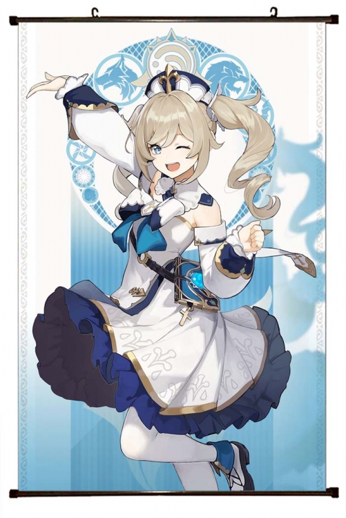 Genshin Impact  Anime black Plastic rod Cloth painting Wall Scroll 60X90CM  Y1-122