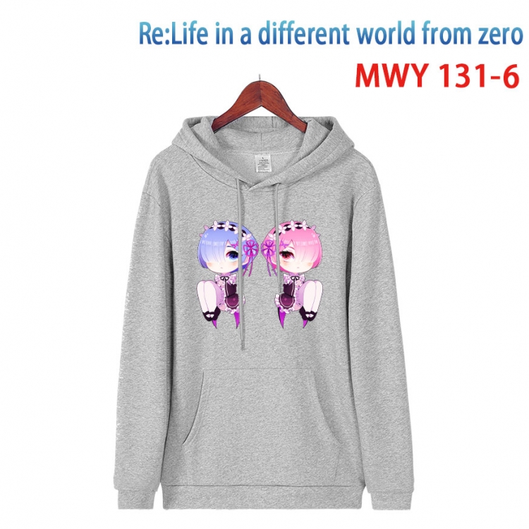 Re:Zero kara Hajimeru Isekai Seikatsu Cartoon hooded patch pocket cotton sweatshirt from S to 4XL MWY-131-6