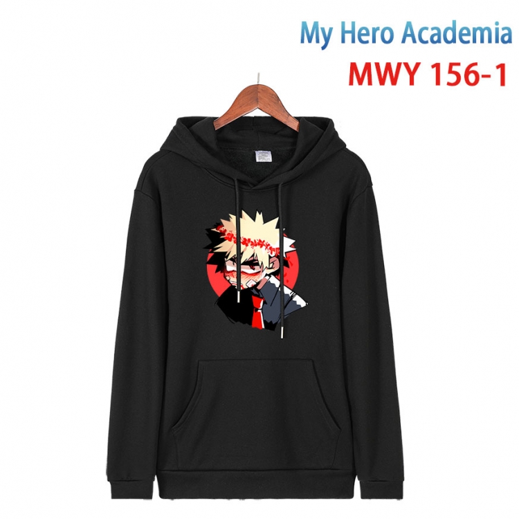 My Hero Academia Cartoon hooded patch pocket cotton sweatshirt from S to 4XL   MWY-156-1