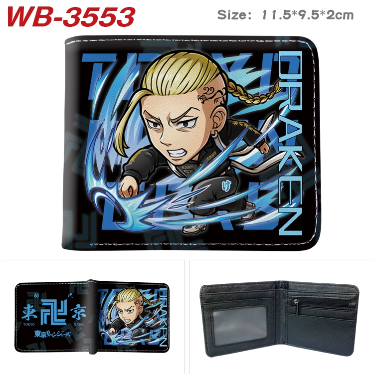 Tokyo Revengers Anime color book two-fold leather wallet 11.5X9.5X2CM  WB-3553A