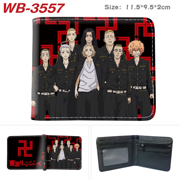 Tokyo Revengers Anime color book two-fold leather wallet 11.5X9.5X2CM  WB-3557A