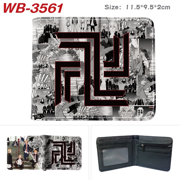 Tokyo Revengers Anime color book two-fold leather wallet 11.5X9.5X2CM  WB-3561A