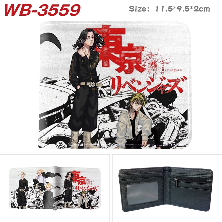 Tokyo Revengers Anime color book two-fold leather wallet 11.5X9.5X2CM  WB-3559A