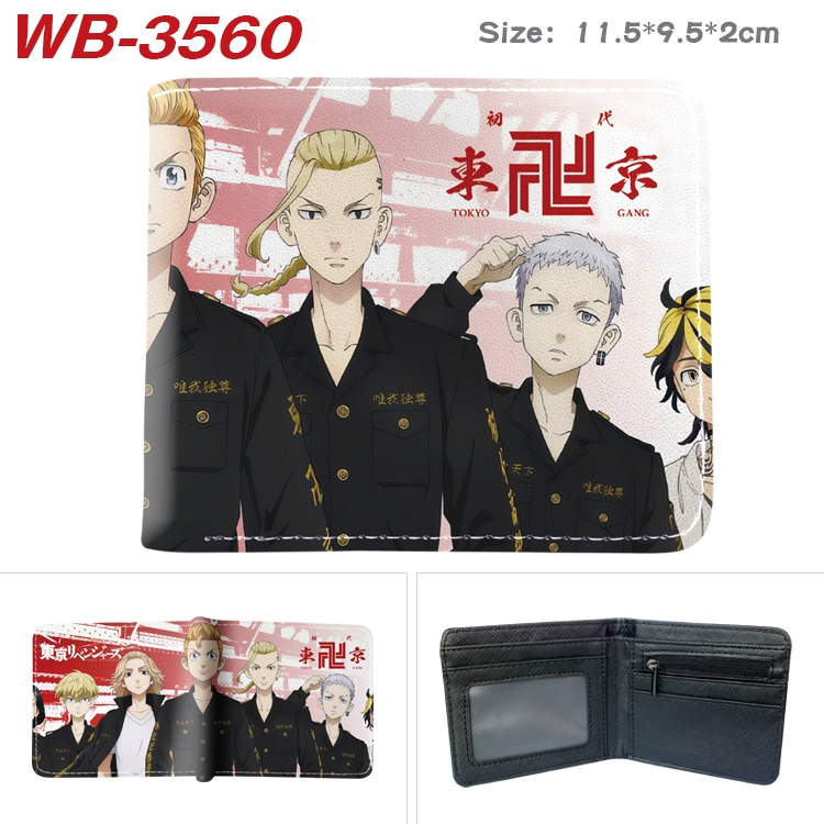 Tokyo Revengers Anime color book two-fold leather wallet 11.5X9.5X2CM  WB-3560A