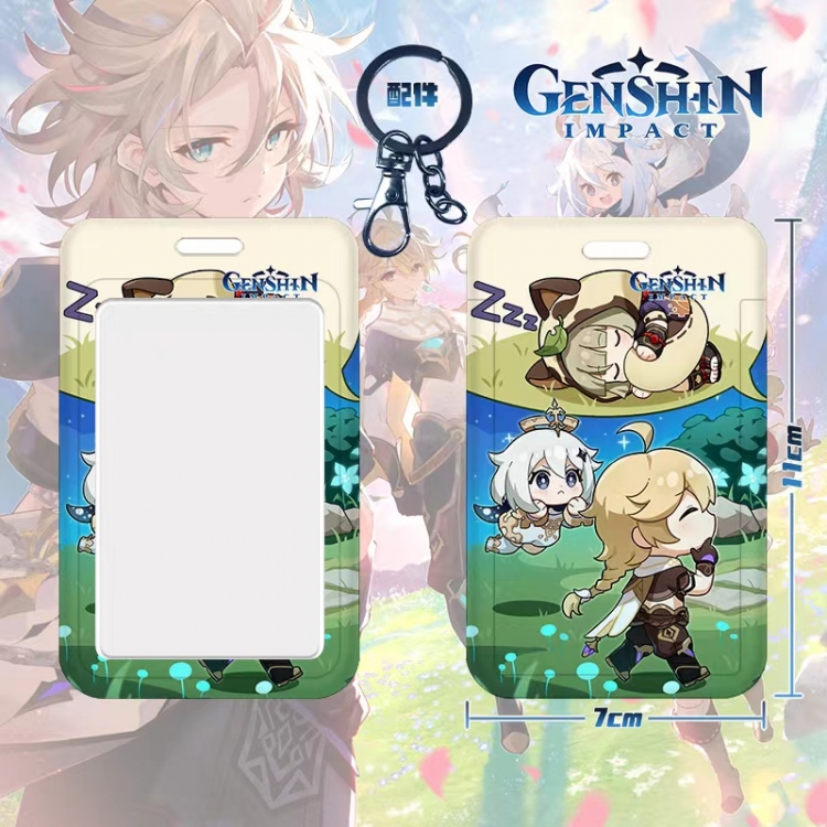 Genshin Impact  3D embossed hard shell card holder badge keychain price for 5 pcs  