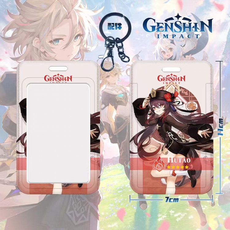 Genshin Impact  3D embossed hard shell card holder badge keychain price for 5 pcs  