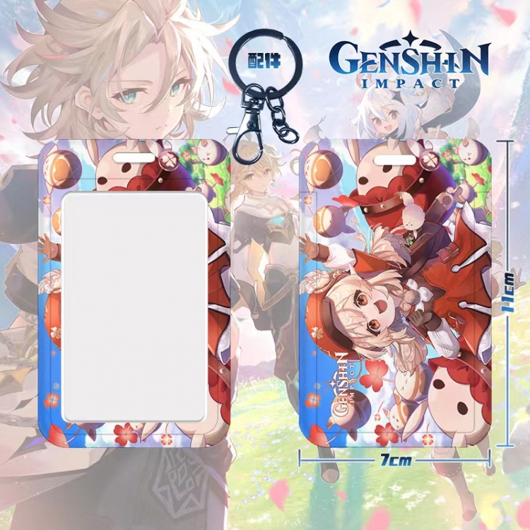 Genshin Impact  3D embossed hard shell card holder badge keychain price for 5 pcs  