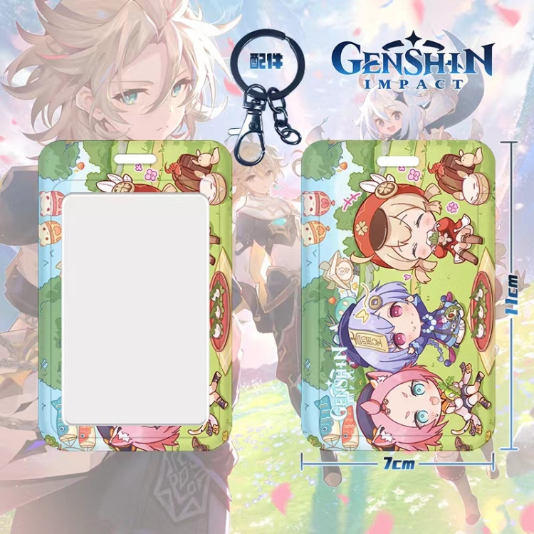 Genshin Impact  3D embossed hard shell card holder badge keychain price for 5 pcs  