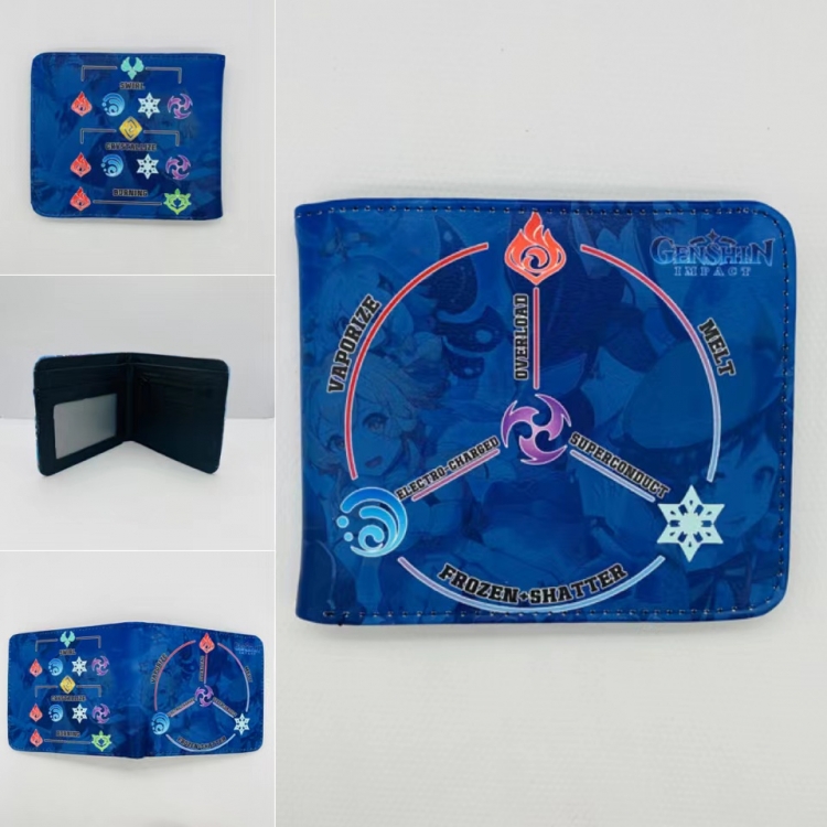 Genshin Impact Full color Two fold short card case wallet 11X9.5CM 60G